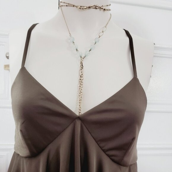 Armani Vintage Satin Cascade Flowy Boho Dress- XS- NWOT - Picture 5 of 16